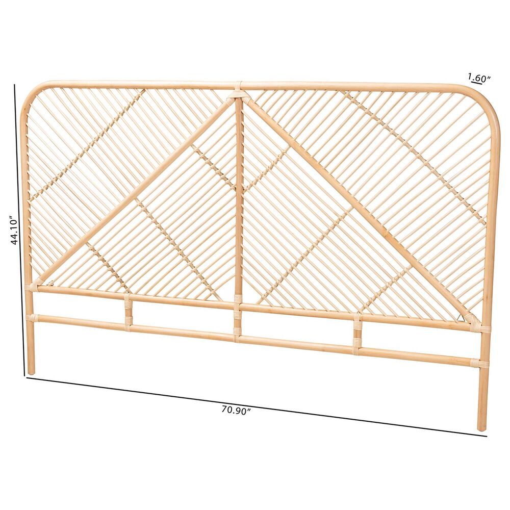 Baxton Studio Walid Rattan Queen Standalone Headboard in Natural Brown, , large