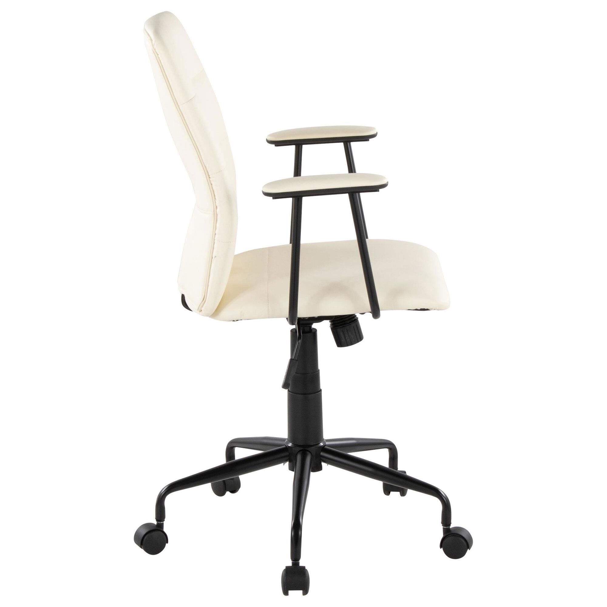 Lumisource Fredrick Office Chair with Cream Cushion in Black