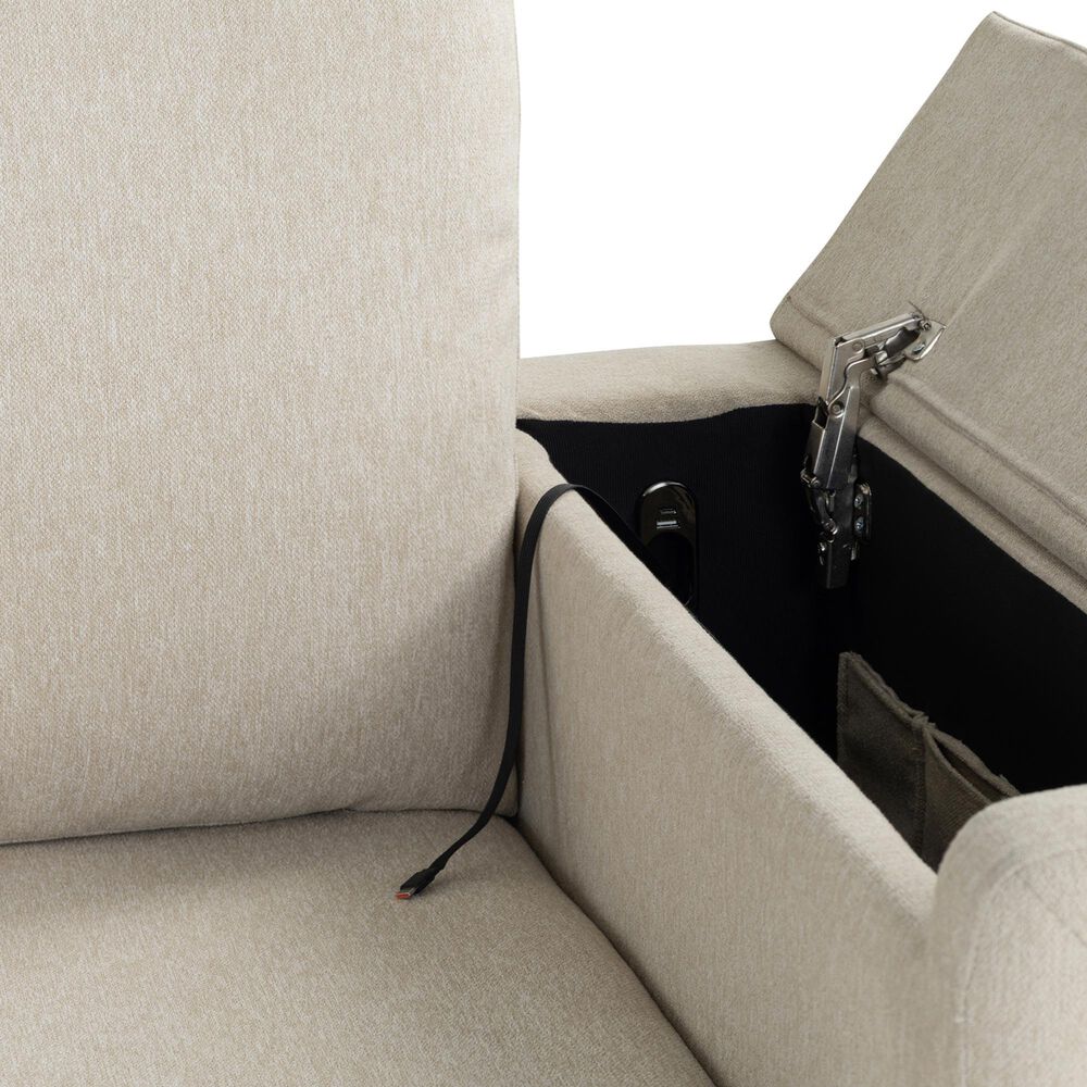 Lifestyle Solutions Riles Stationary Storage Sofa in Beige, , large
