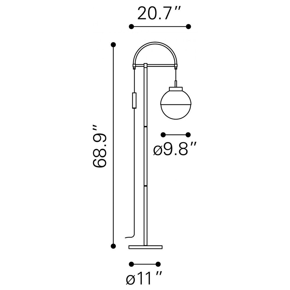 Zuo Modern Waterloo Floor Lamp in Brushed Bronze, , large