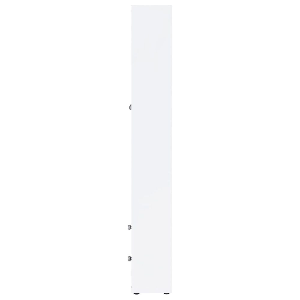 Coaster Hawthorne 4-Shelf Glass Door Tall Cabinet in White, , large