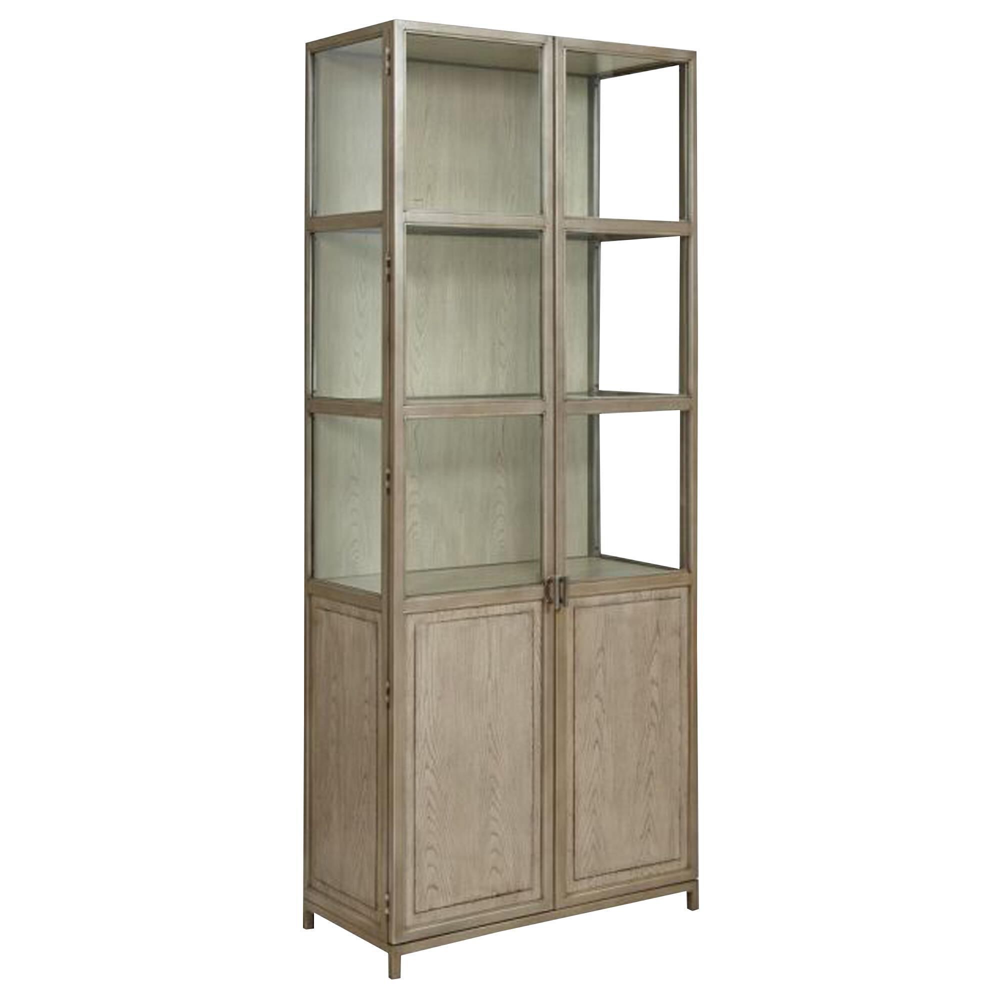 American Drew West Fork Display Cabinet in Aged Taupe NFM