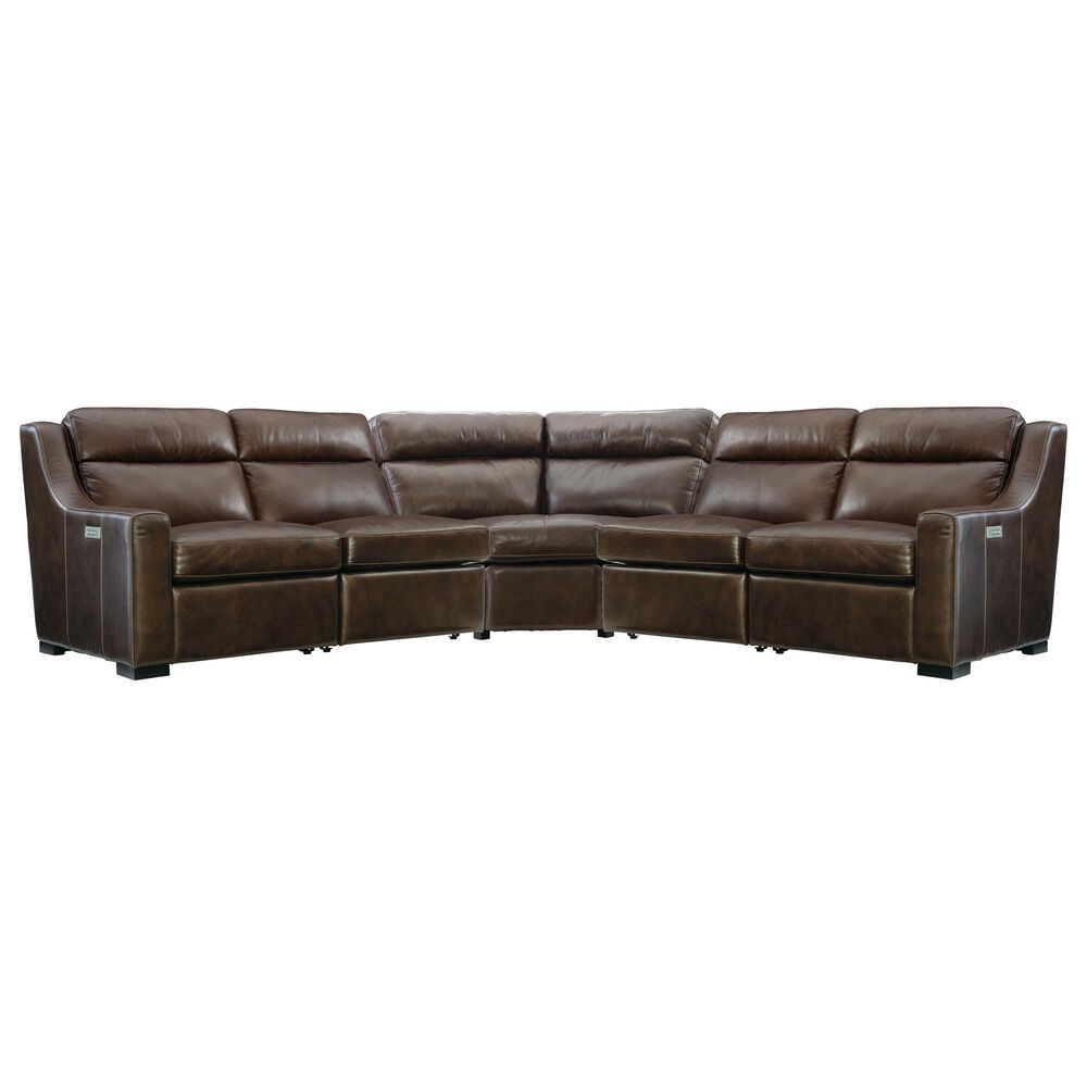 Bernhardt Germain 3-Piece Leather Power Reclining Sectional in Brown, , large