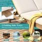 HOMLUX Patio 2-Person Chaise Lounge with Folding Side Tables and Light Teak Frame in Beige, , large