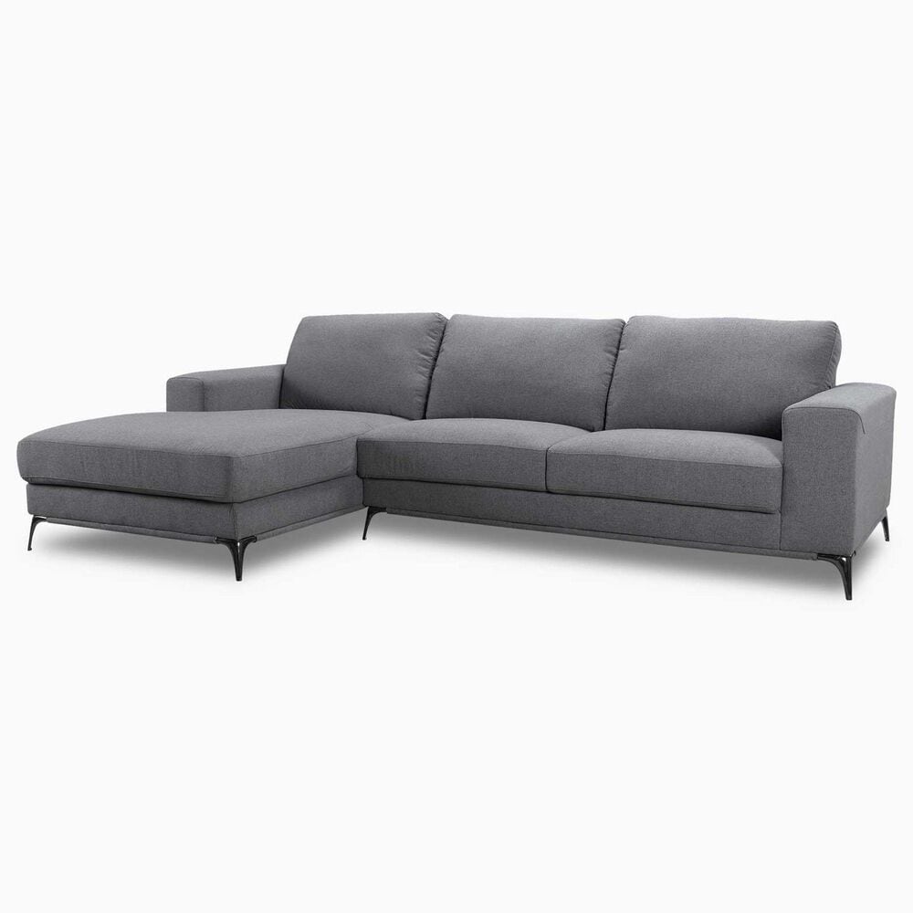 37B 2-Piece Carlo Stationary Left Facing Sectional with Chaise in Slate Gray, , large
