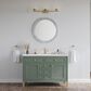 James Martin Vanities Chicago 48" Single Bathroom Vanity in Smokey Celadon with Single Hole 3 cm White Zeus Quartz Top and Rectangular Sink, , large