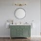 James Martin Vanities Chicago 48" Single Bathroom Vanity in Smokey Celadon with Single Hole 3 cm White Zeus Quartz Top and Rectangular Sink, , large