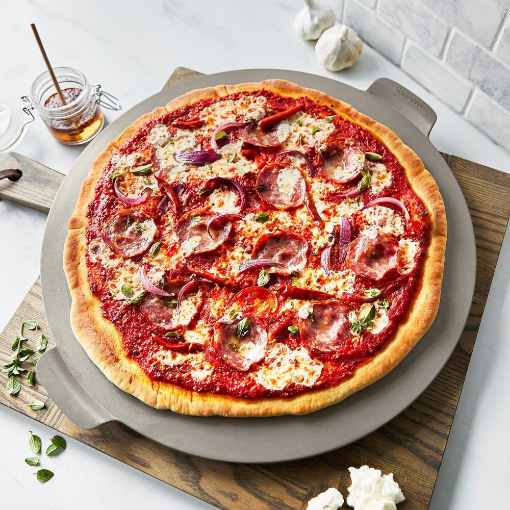 Green Pan Premiere Ovenware 16.5" Round Pizza Baker in Taupe, , large