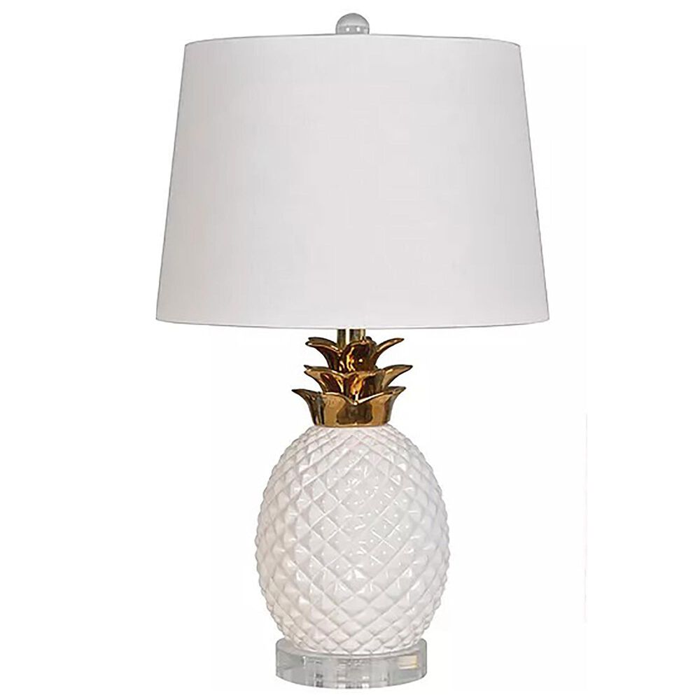 Lamps Per Se 22" Pineapple Table Lamp in Gold and White, , large