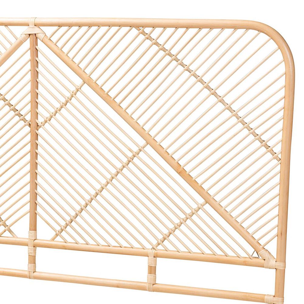 Baxton Studio Walid Rattan Queen Standalone Headboard in Natural Brown, , large