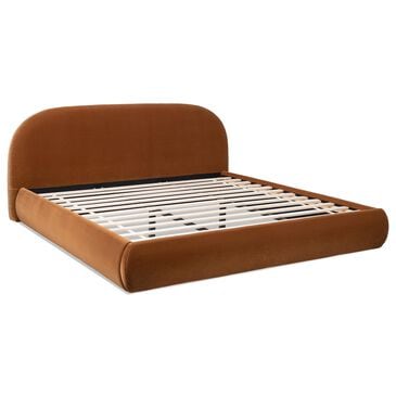 Jennifer Taylor Home Archie Upholstered Platform Bed Frame in Burnt Orange, , large
