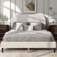 Furniture of America Gail Queen Upholstered Platform Bed with Rounded Headboard in White, , large