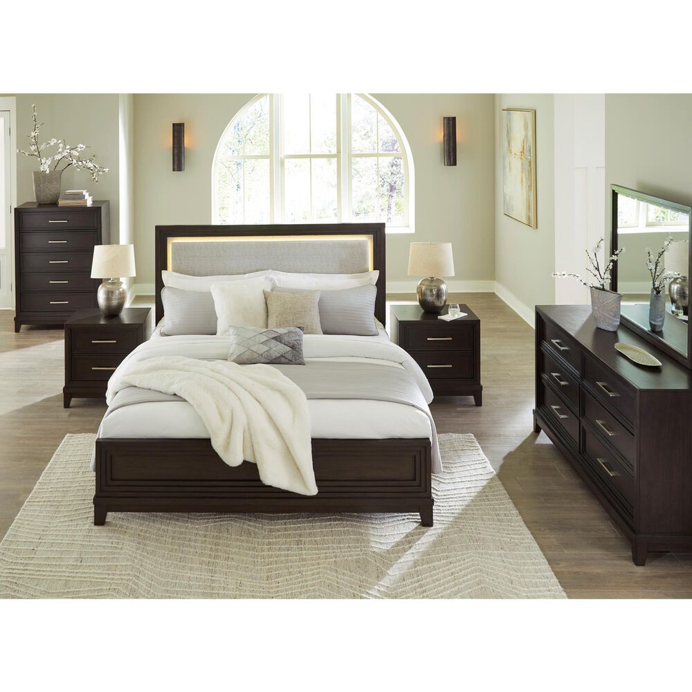 Ashley Neymorton 4-Piece Queen Bedroom Set in Dark Grayish Brown, , large