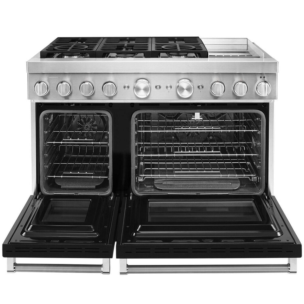 KitchenAid 48&quot; Professional Double Oven Dual Fuel Range in Imperial Black, , large