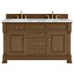 James Martin Vanities Brookfield 60" Double Bathroom Vanity in Honey Oak with 3 cm Carrara White Marble Top and Rectangular Sinks, , large