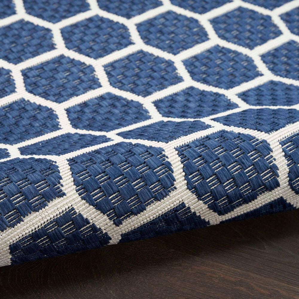 Nourison Twist Reversible 8&#39; x 10&#39; Navy Indoor/Outdoor Area Rug, , large