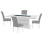 Global Furniture USA Monoco Pedestal Dining Table and 4 Dining Chairs in White, , large