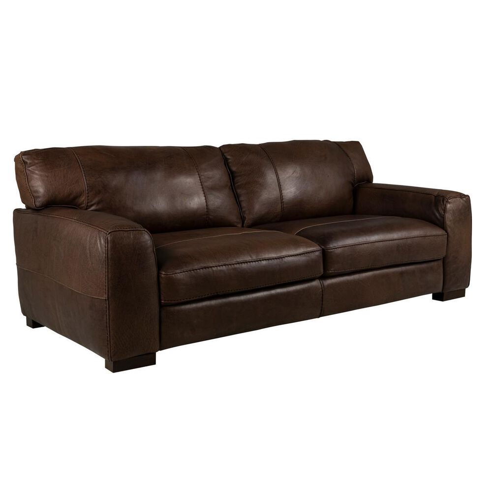 Softline 94" Leather Sofa in Madison Espresso Nebraska Furniture Mart
