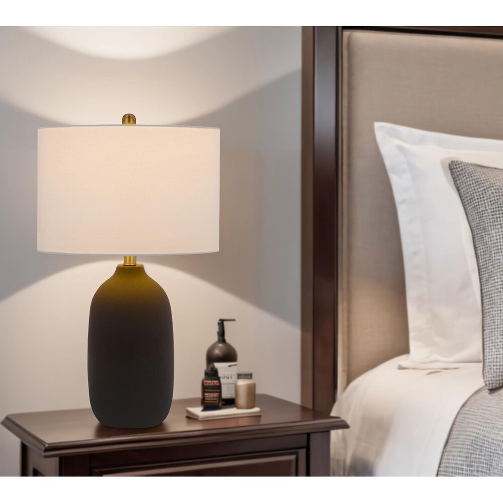 Cal Lighting Trani Ceramic Table Lamp in Matte Black, , large