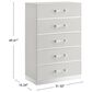 New Heritage Europa 5-Drawer Chest in White, , large