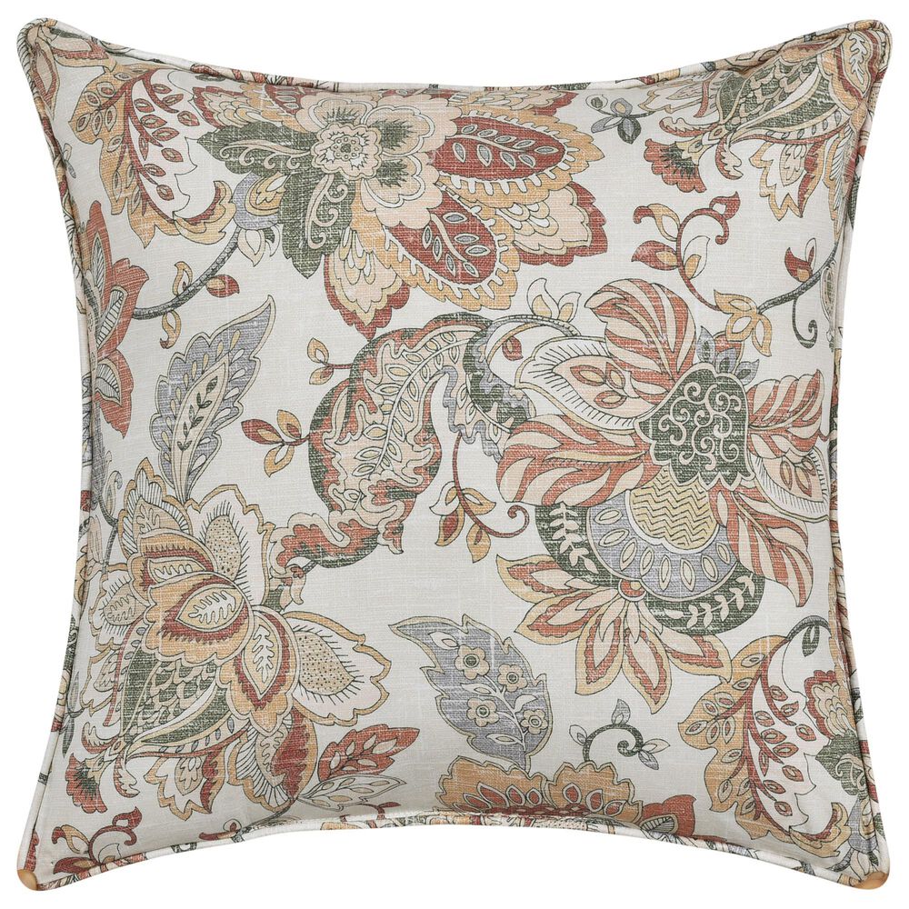 J. Queen New York Janessa 18" Square Throw Pillow in Spice and Coral, , large