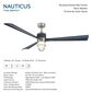 Minka-Aire Nauticus 65" Smart Indoor/Outdoor Ceiling Fan with Distressed Koa Blades in Brushed Nickel Wet, , large
