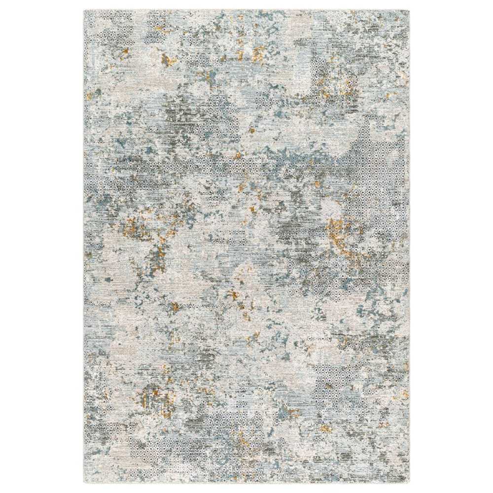 Surya Dresden Dusty Sage, Taupe, Off-White, Deep Teal, Ink Blue, Light Gray and Mustard 12" x 15" Area Rug, , large