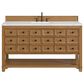 James Martin Vanities Malibu 60" Single Bathroom Vanity in Amber Birch with 3 cm Ethereal Noctis Quartz Top and Rectangular Sink, , large