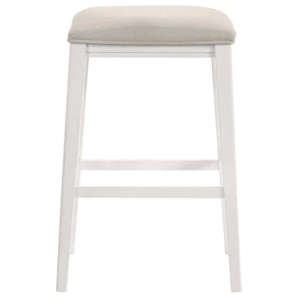 Armen Living Jane Bar Height Stool in White, , large