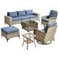 HOMLUX 8-Piece Patio Sectional Set in Denim Blue, , large