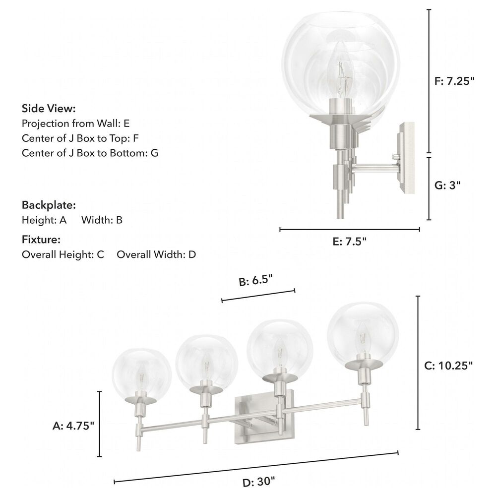 Hunter Xidane 4-Light Vanity in Brushed Nickel, , large