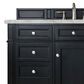 James Martin Vanities Brittany 48" Single Bathroom Vanity in Black Onyx with 3 cm Victorian Silver Quartz Top and Rectangular Sink, , large