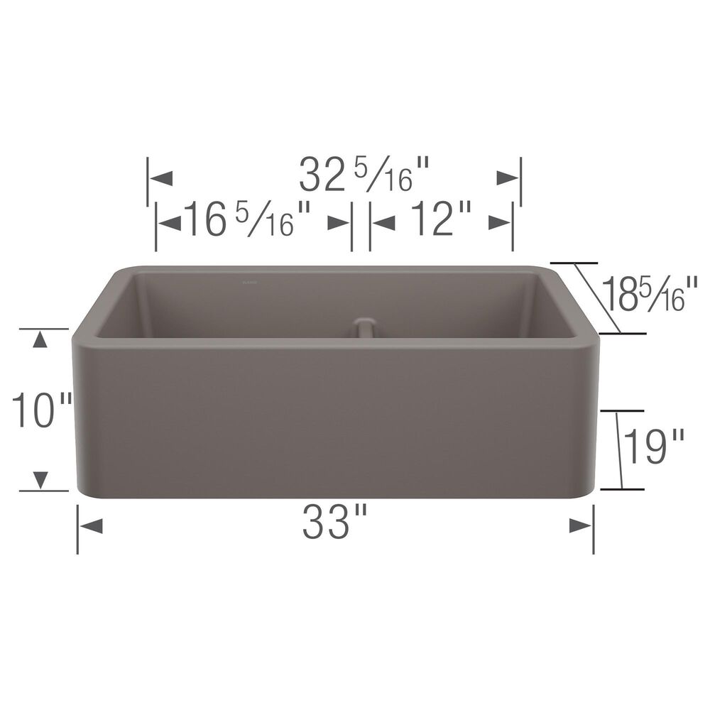 Blanco Ikon 33&quot; Apron Low Divide Sink in Volcano Gray, , large