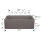 Blanco Ikon 33" Apron Low Divide Sink in Volcano Gray, , large
