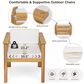 Hearth and Haven 7-Piece Outdoor Dining Set with Beige Cushions in Light Teak, , large