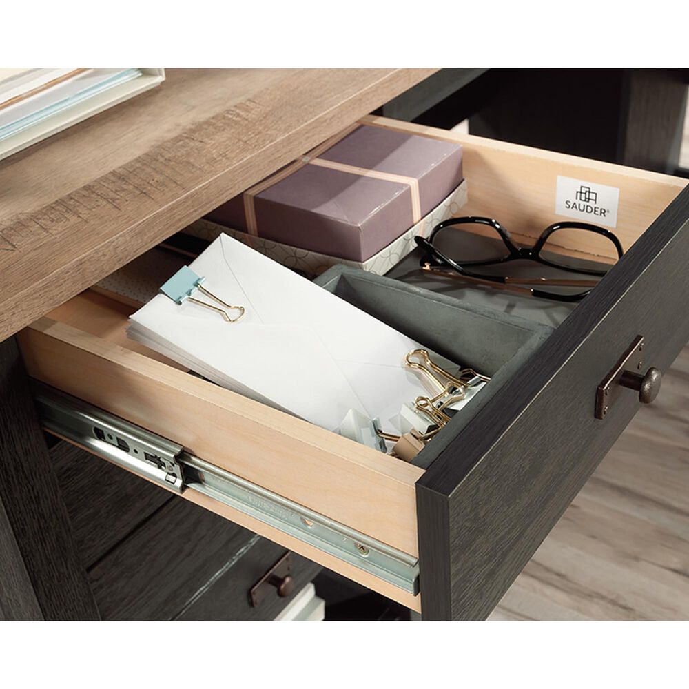 Sauder Cottage Road L-Shaped Desk in Raven Oak and Lintel Oak, , large
