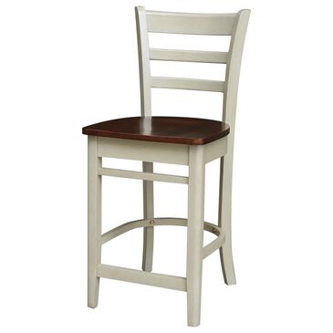 International Concepts Emily 24" Counter Stool in Almond and Espresso, , large