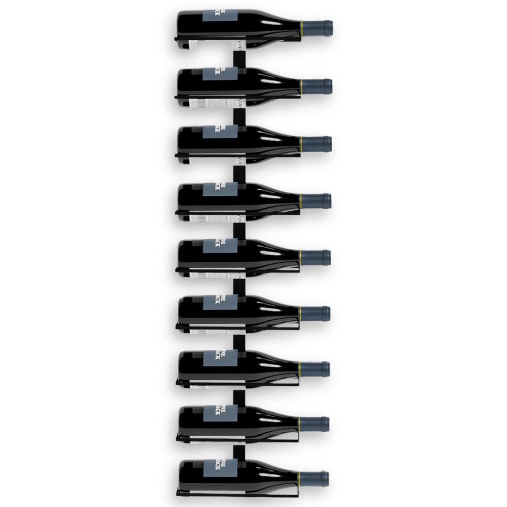 HOMLUX 9-Bottle Metal Wall Mounted Wine Rack in Black, , large