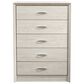CorLiving Newport 5 Drawer Tall Dresser in White Washed Oak, , large