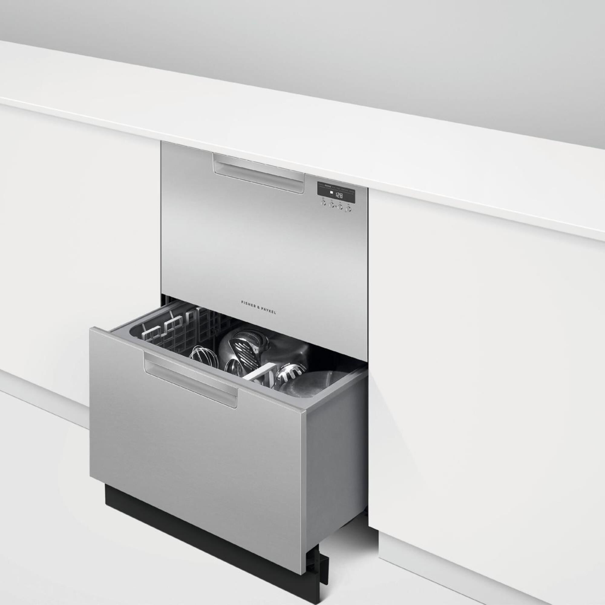 Fisher and Paykel Built In Double Drawer Dishwasher in EZKleen