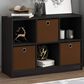 HOMLUX 6-Cube Bookshelf Bookcase with Storage Bins in Espresso, , large