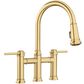 Blanco Empressa Pull-Down Bridge Faucet 1.5 GPM in Satin Gold, , large