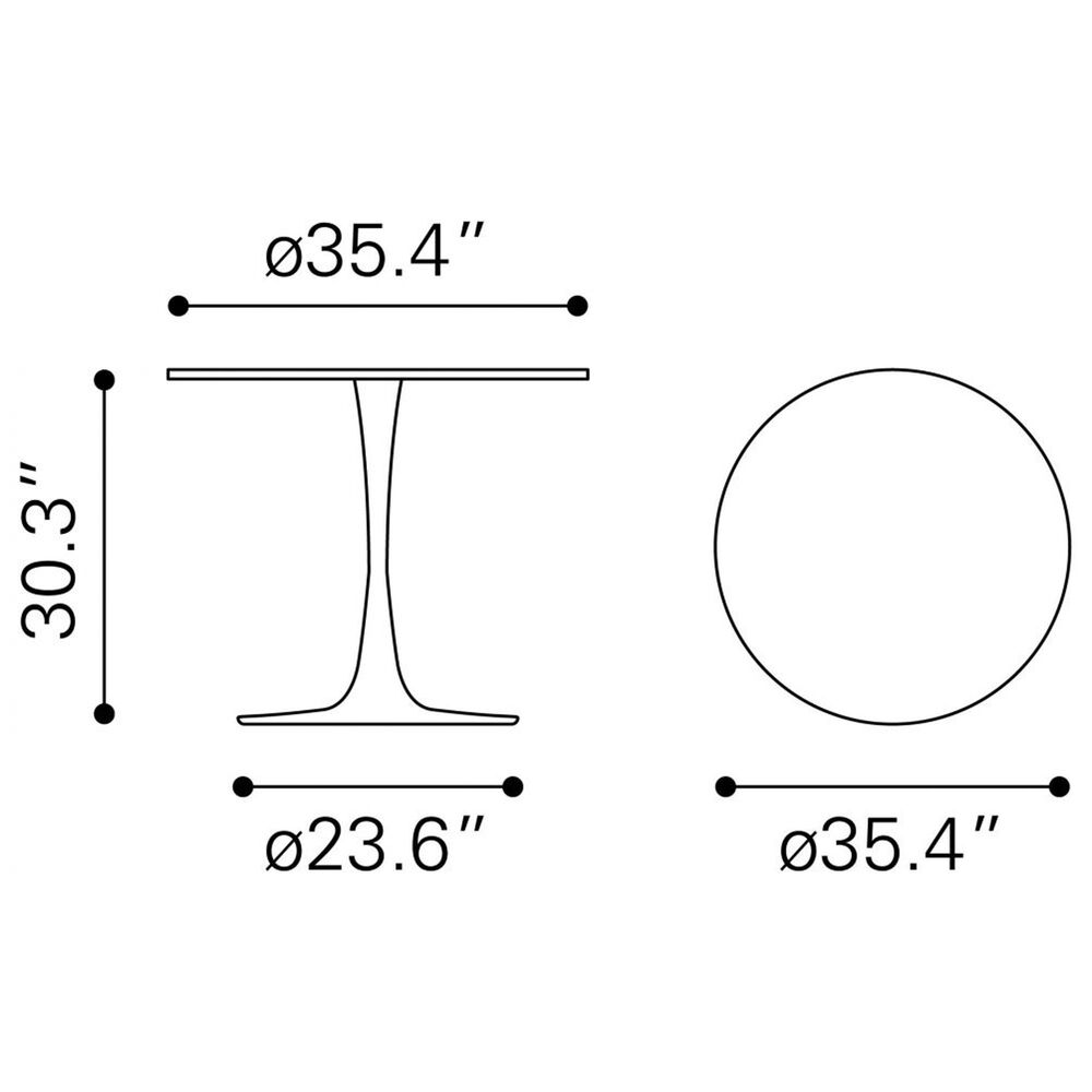 Zuo Modern Opus Dining Table in White - Table Only, , large