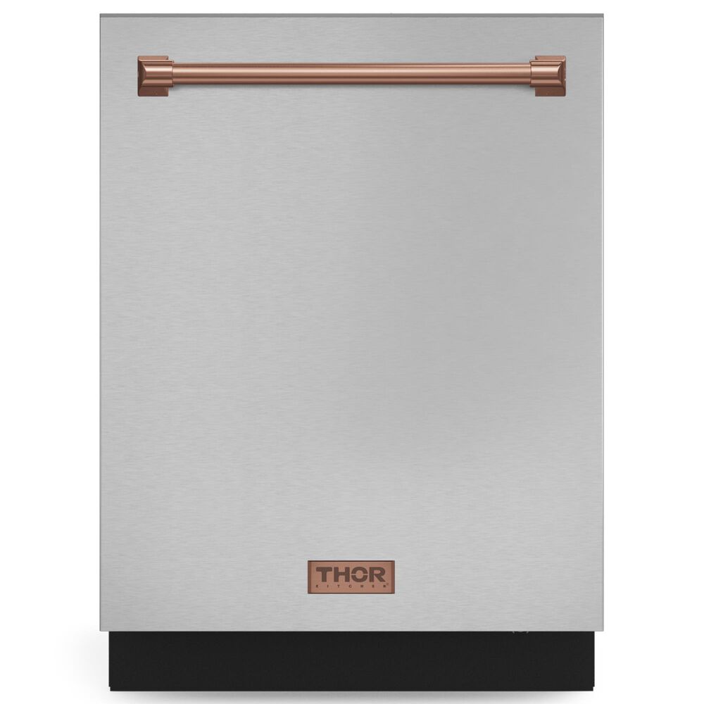 THOR KITCHEN Gordon Ramsay 24" Built-In Dishwasher with Rose Gold Handle Kit in Stainless Steel, , large