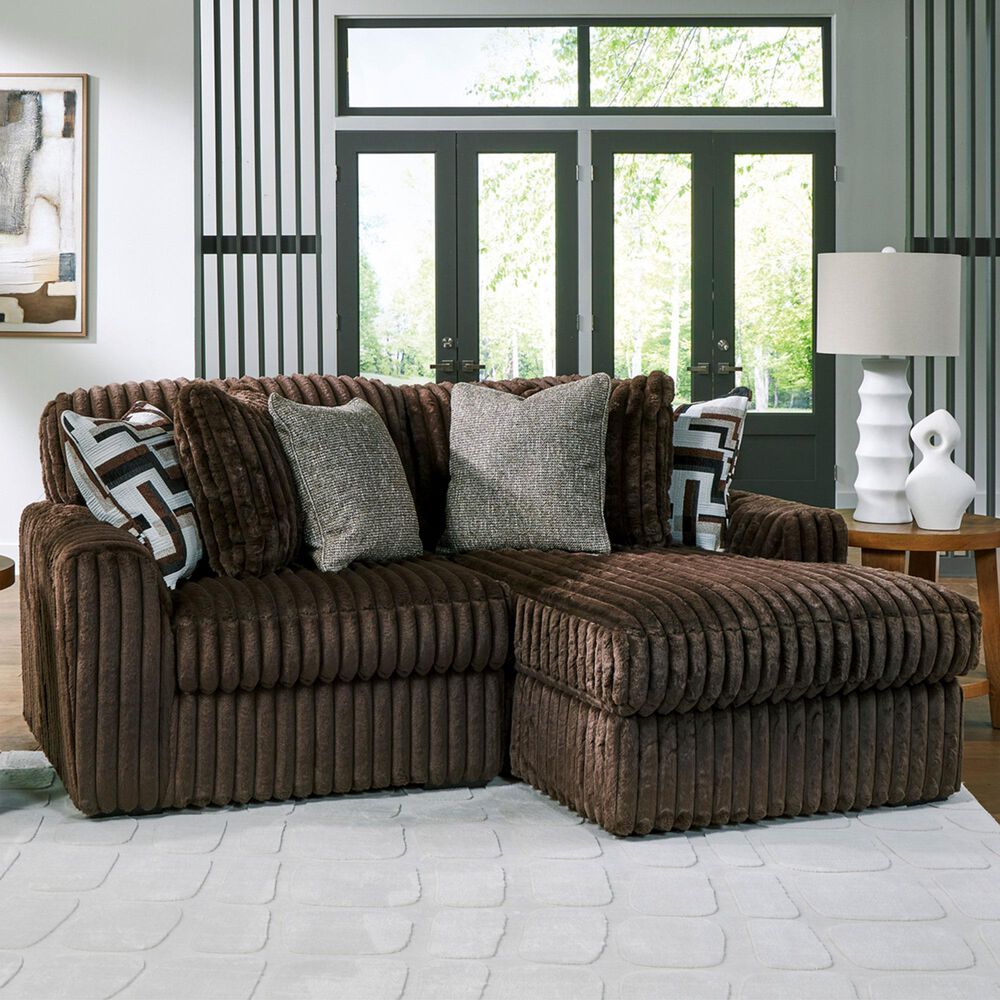 Ashley Midnight-Madness 2-Piece Right Facing Sectional with Chaise in Chocolate, , large