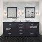 Lexora Home Dukes 80" Double Bathroom Vanity in Espresso with 2 cm White Carrara Marble Top and Rectangular Sinks, , large