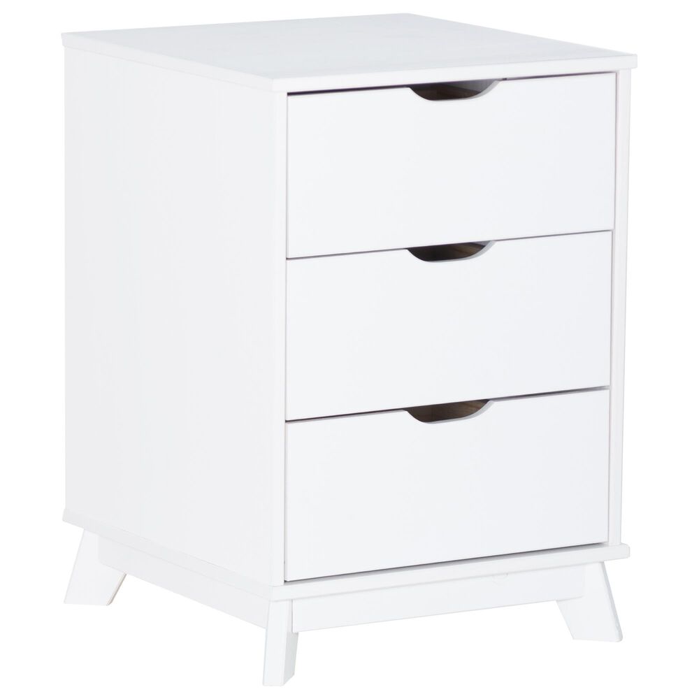 Linon Home Decor Polly 3-Drawer Nightstand in White, , large