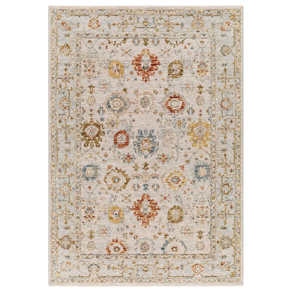Surya Reina Light Gray, Cream, Denim, Rust, Mustard, Olive and Tan 5" x 7"5" Area Rug, , large