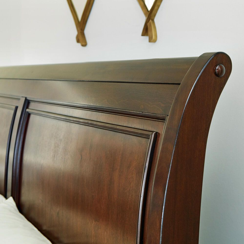 Ashley Trellington King Sleigh Storage Bed in Warm Brown Cherry, , large