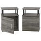 HOMLUX 3-Tier Utility Design End Table with Door in French Oak Grey and Black (Set of 2), , large